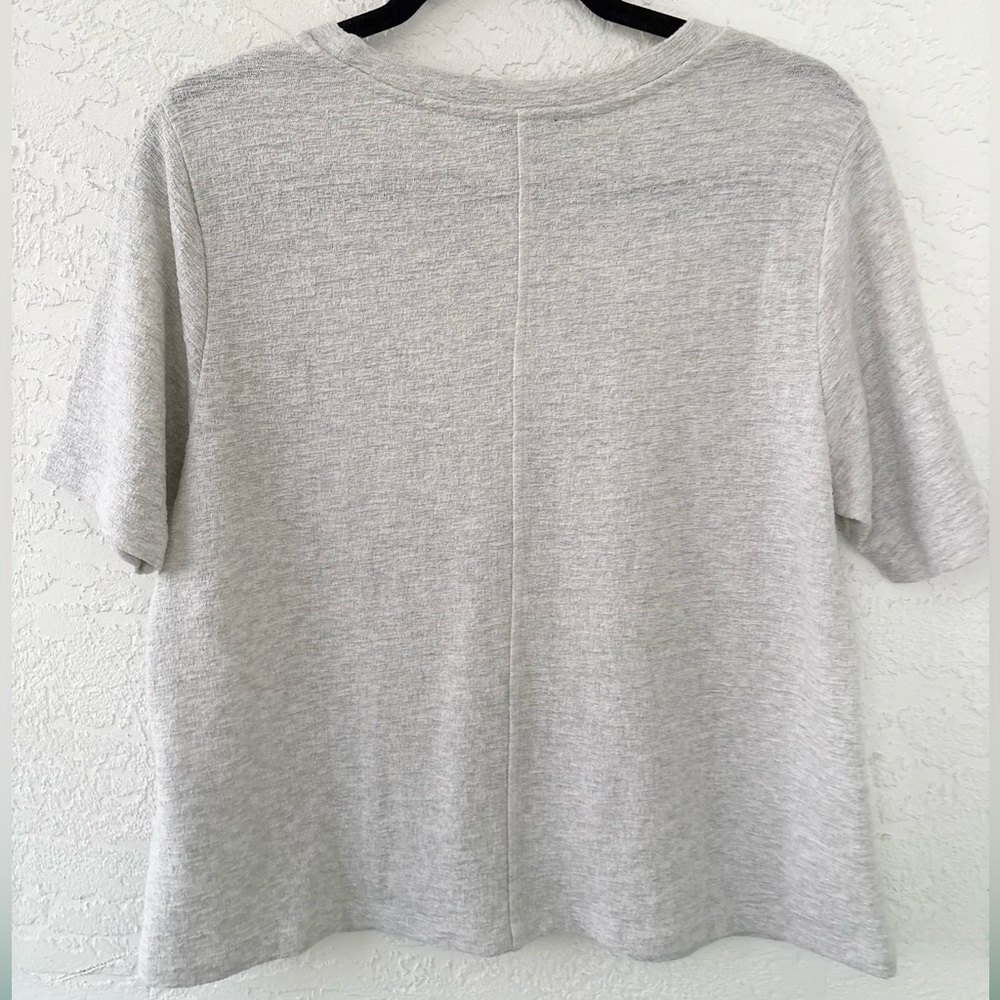 Eileen Fisher Oversized Light Gray Organic Cotton Small Top - Picture 4 of 4